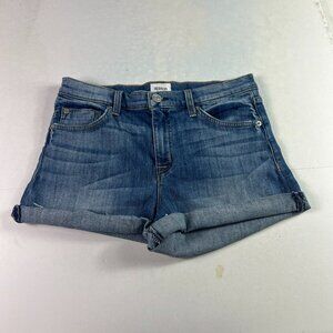 Hudson Shorts Women's 30* Valeri Mid Rise Blue Faded Cuffed Denim Jorts Tag 27